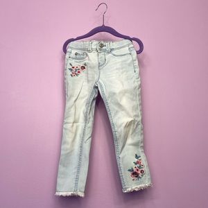 Girls Cute Embroidered Jeggings Size 4